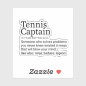 Sticker Funny Tennis Capitaine Définition, Tennis Capitain (Feuille)