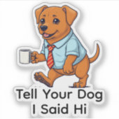 Sticker Funny Toller Retriever Dog Business Suit Coffee  (Devant)