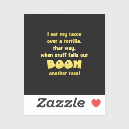 Sticker Funny Tortilla Boom Joke (Feuille)