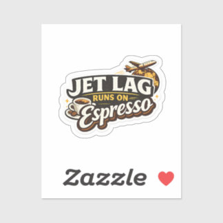 Sticker  Funny Travel Coffee Lover Hat