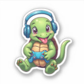 Sticker Funny Turtle Gamer Gaming Turtles Video Game (1) (Devant)