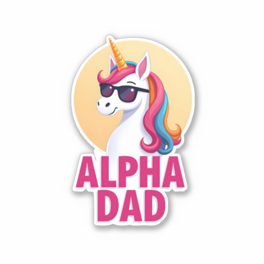 Sticker Funny Unicorn Dad Laufey Men Father's Day Christma (Devant)
