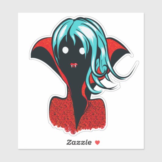 Sticker Funny Vampire fille caractère (Feuille)