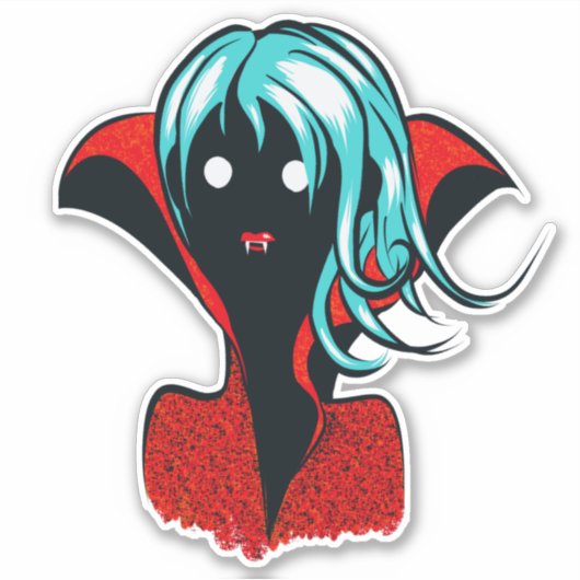 Sticker Funny Vampire fille caractère (Devant)