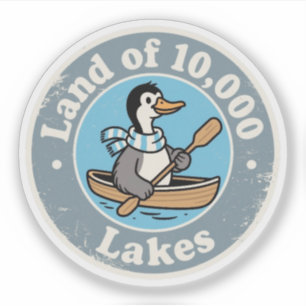 Sticker Funny Vintage Minnesota Loon Bird Canoë Rétro