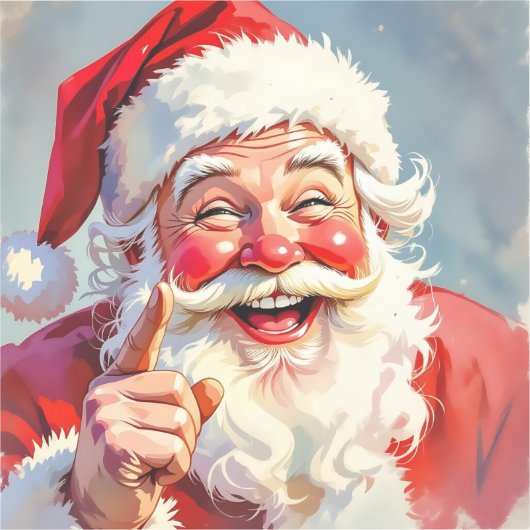 Sticker Funny Vintage Santa Claus Christmas (Recto)