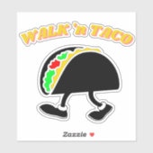 Sticker Funny Walking Taco Vinyl Decal Stricker (Feuille)