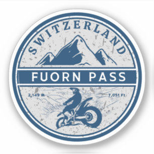 Sticker Fuorn Pass-Ofenpass Suisse - Alpes tour moto