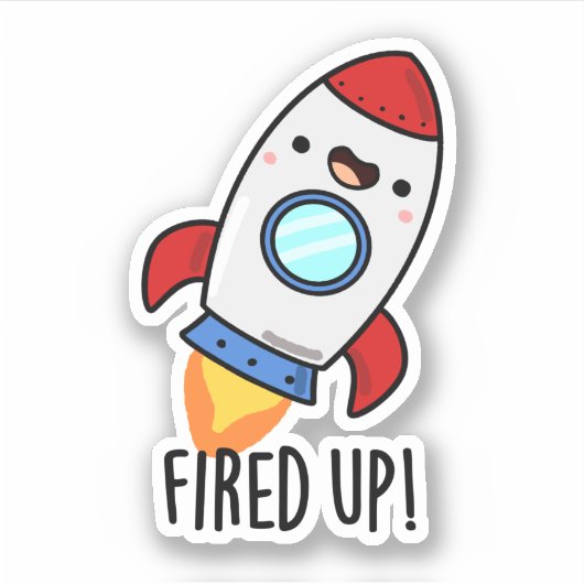 Sticker Furée Funny Rocket Pun (Devant)