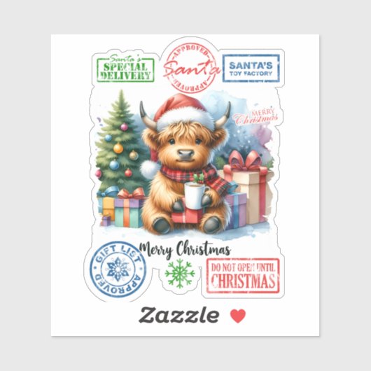 Sticker Furry Friend Sips Cocoa by Tree (Feuille)