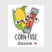 Sticker Fusible de maïs amusant Confus Pun (Feuille)