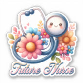 Sticker Futur lunatique Infirmière étanche (Devant)