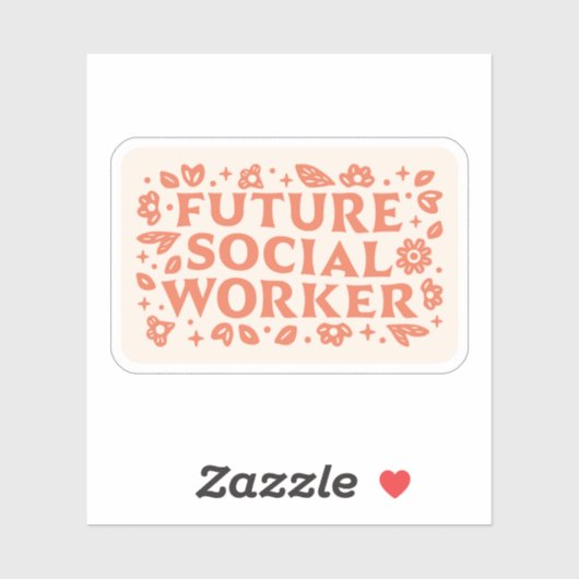 Sticker Futur travailleur social fille esthétique (Feuille)