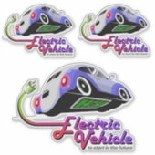 Sticker Future Électrique | 8"x 8"- transparent brillant (Devant)