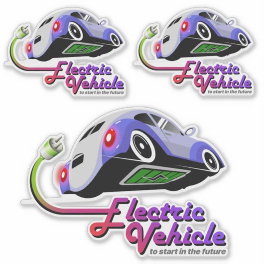 Sticker Future Électrique | 8"x 8"- transparent brillant (Devant)
