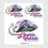 Sticker Future Électrique | 8"x 8"- transparent brillant (Feuille)