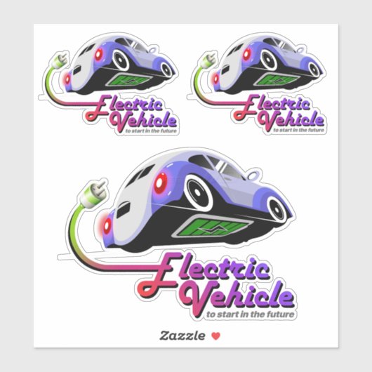Sticker Future Électrique | 8"x 8"- transparent brillant (Feuille)