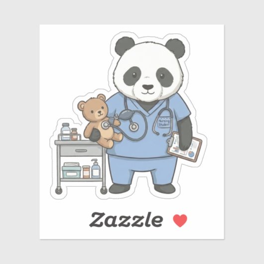 Sticker Future RN Panda: Adorable Medical Student  (Feuille)