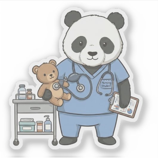 Sticker Future RN Panda: Adorable Medical Student  (Devant)