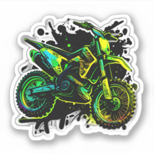 Sticker Futuriste Vélo De Chemin, Neon Motocross Vélo De R
