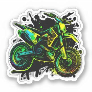 Sticker Futuriste Vélo De Chemin, Neon Motocross Vélo De R
