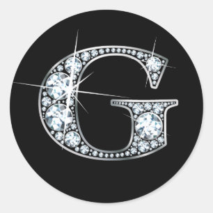 Sticker "G" Faux-"Diamond Bling"