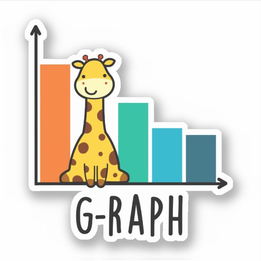 Sticker G-raph Funny Giraffe Graph Pun (Devant)