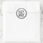Sticker G rond initial en argent (Sac)