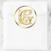 Sticker G rond initial en or (Sac)
