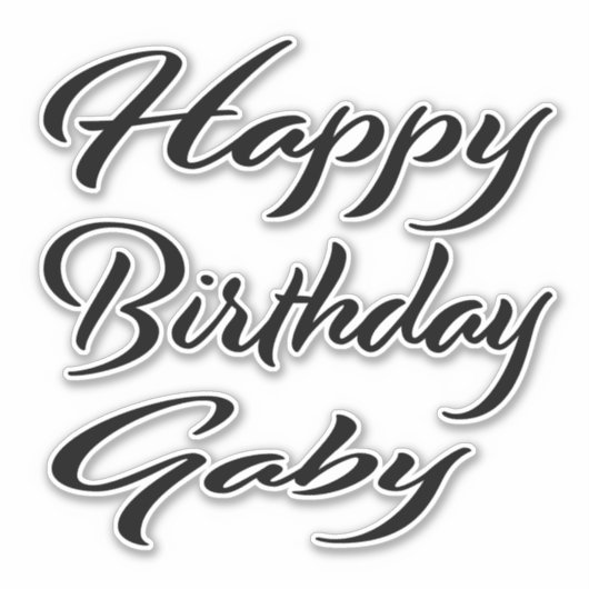 Sticker Gaby Name Prénom Anniversaire de la Broderie noire (Devant)