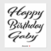 Sticker Gaby Name Prénom Anniversaire de la Broderie noire (Feuille)