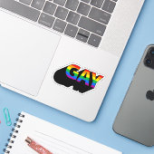 STICKER GAI 3D (Ordinateur portable avec iPhone)