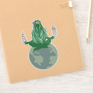Sticker Gaia Déesse de la Terre, Mère Terre, Planète Terre