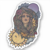 Sticker Gaia mère Terre déesse Tarot monde (Devant)