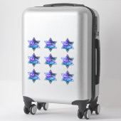 Sticker Galaxie bleu violet étoile de David Bar Bat mitzva (Sur valise)