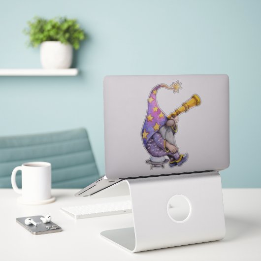Sticker Galaxy Gnome (Ordinateur portable sur le bureau)