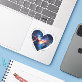 Sticker Galaxy Heart Saint Valentin (Ordinateur portable avec iPhone)