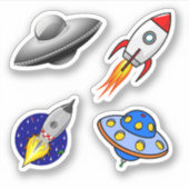 Sticker Galaxy Rocket Ships Spaceships Scrap Book (Devant)