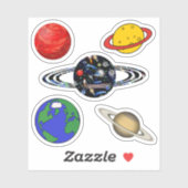 Sticker Galaxy Universe - Planètes Livre de rebuts (Feuille)