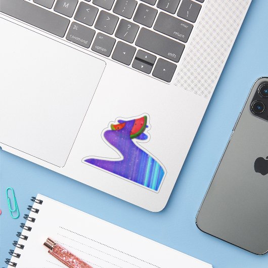 Sticker Galaxy Watermelon (Ordinateur portable avec iPhone)
