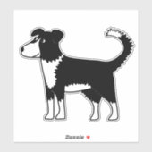 Sticker Gallois Border Collie Sheepdog (Feuille)