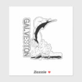 Sticker Galveston, TX Pêche sportive (Feuille)