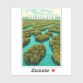 Sticker Gambie Illustration Travel Art Vintage (Feuille)