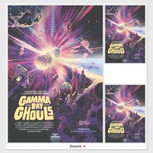 Sticker Gamma Ray Burst Pulsars Kilonova Collision cosmiqu (Feuille)