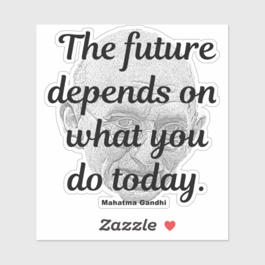 Sticker Gandhi cite : The Future (Feuille)