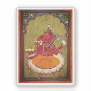 Sticker Ganesha sur le point de jeter son lotus
