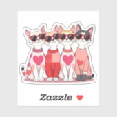 Sticker Gang de chat mignon de la Saint-Valentin – Autocol (Feuille)