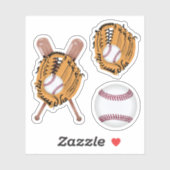 Sticker Gant de baseball et de baseball (Feuille)
