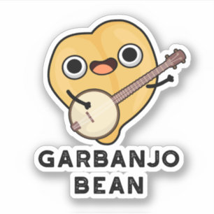 Sticker Gar-banjo Bean Cute Garbanzo Banjo Pun