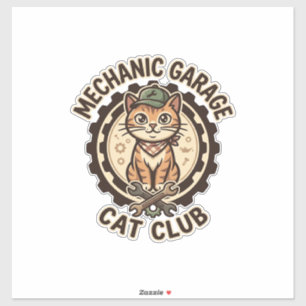 Sticker Garage Mécanique Chat POD Vector Art - Mécanique G